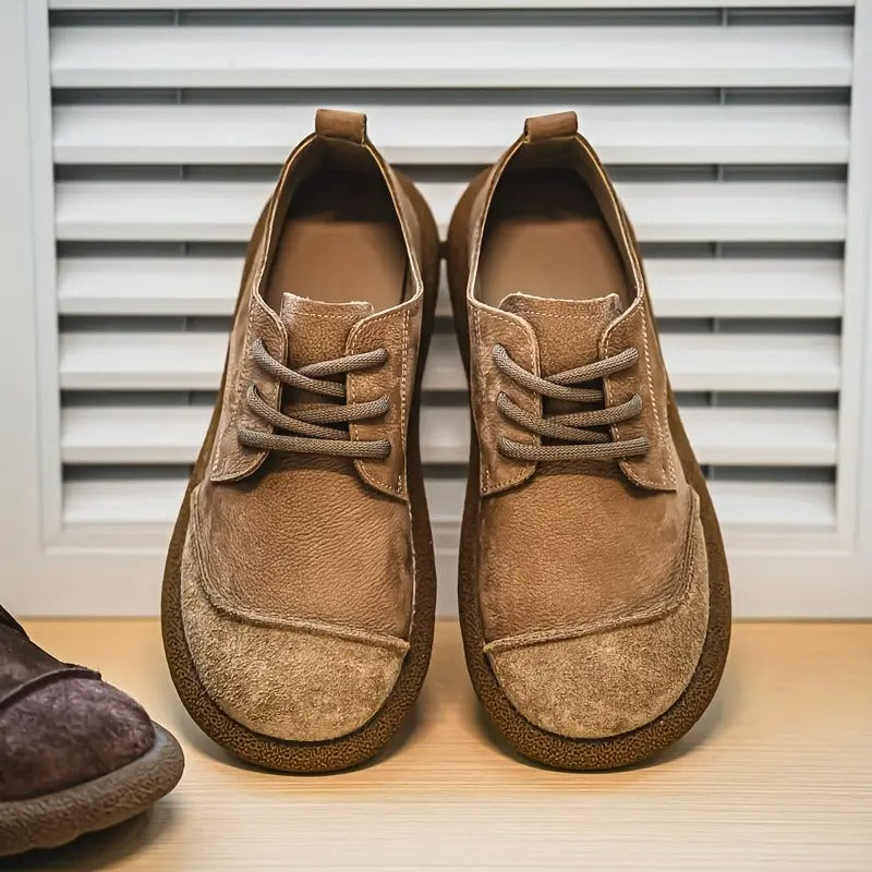 Chaussures Homme en Daim Rétro à Lacets – Style Décontracté Confortable
