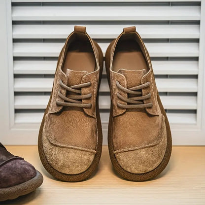 Chaussures Homme en Daim Rétro à Lacets – Style Décontracté Confortable