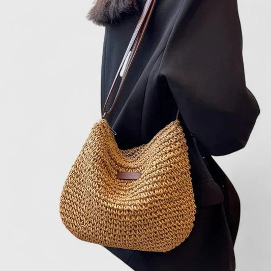 Jatha | Geflochtene Schultertasche in natürlicher Optik