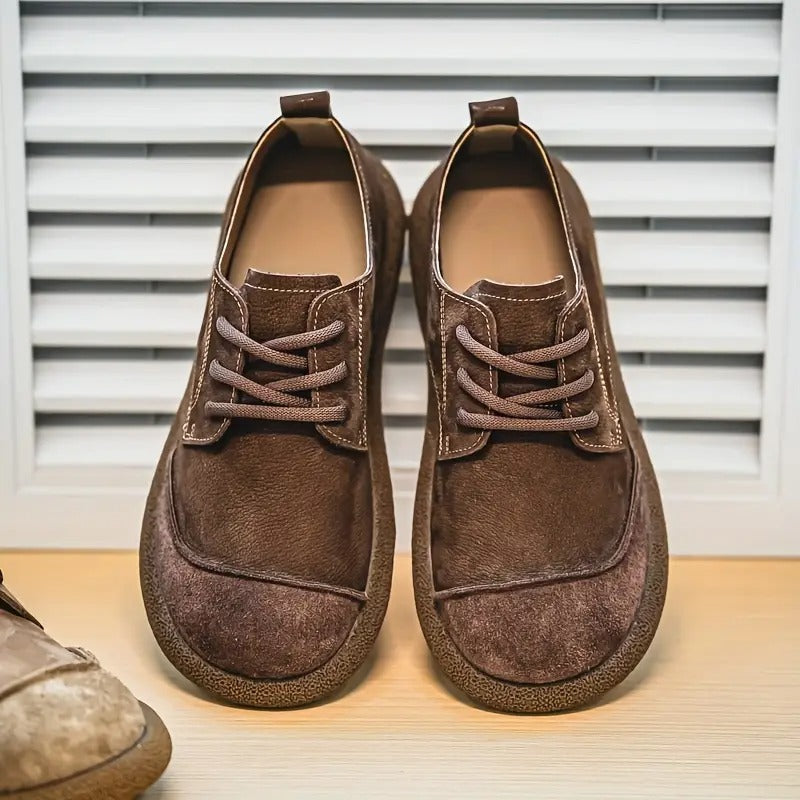 Chaussures Homme en Daim Rétro à Lacets – Style Décontracté Confortable