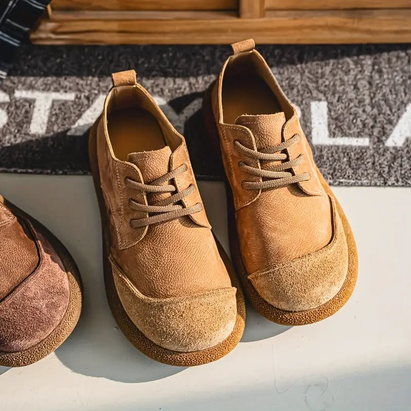 Chaussures Homme en Daim Rétro à Lacets – Style Décontracté Confortable