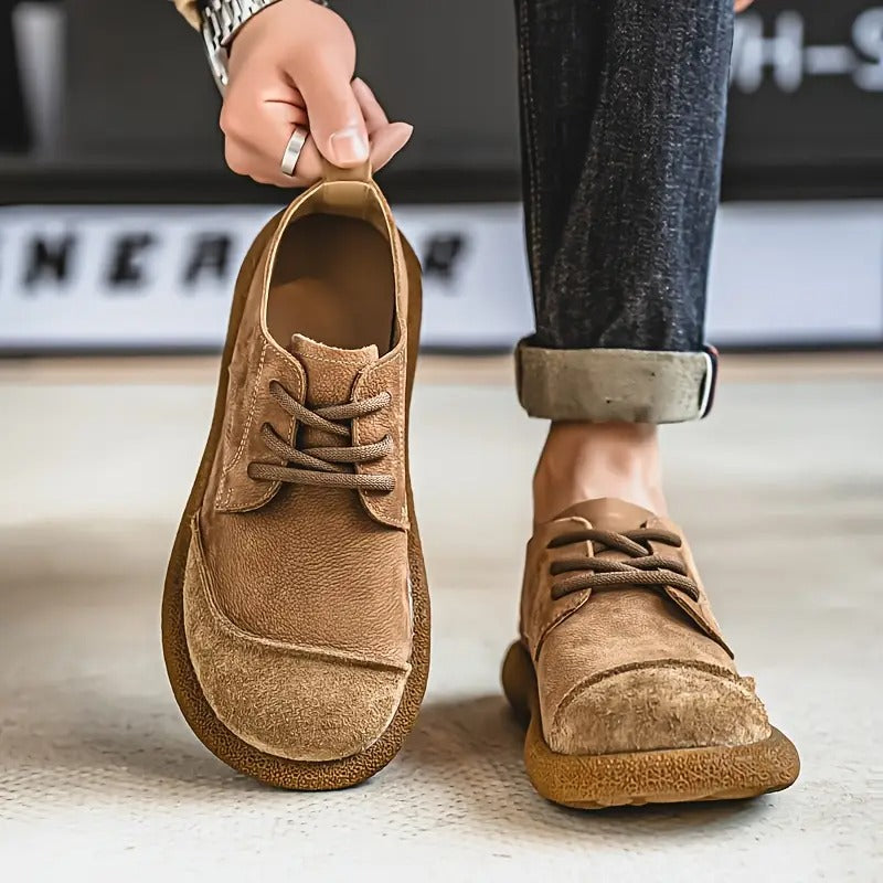 Chaussures Homme en Daim Rétro à Lacets – Style Décontracté Confortable