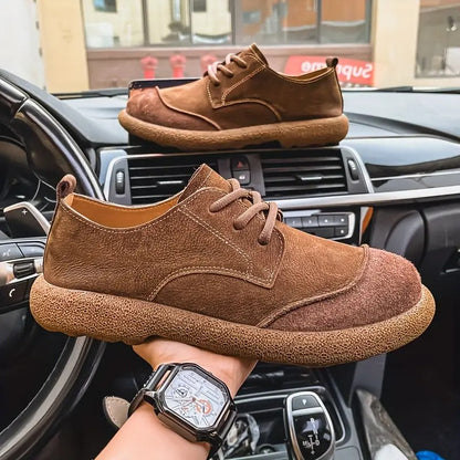 Chaussures Homme en Daim Rétro à Lacets – Style Décontracté Confortable