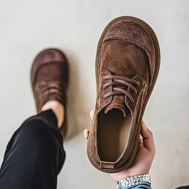 Chaussures Homme en Daim Rétro à Lacets – Style Décontracté Confortable