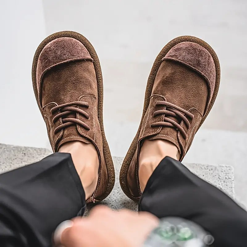 Chaussures Homme en Daim Rétro à Lacets – Style Décontracté Confortable