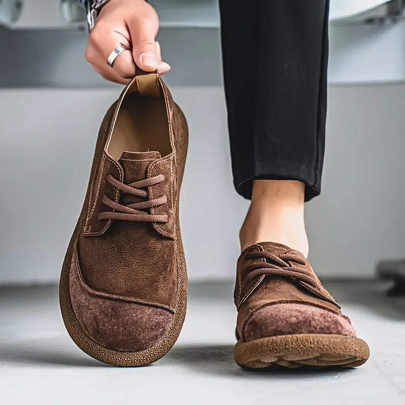 Chaussures Homme en Daim Rétro à Lacets – Style Décontracté Confortable