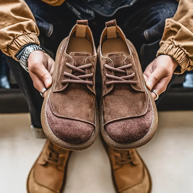 Chaussures Homme en Daim Rétro à Lacets – Style Décontracté Confortable