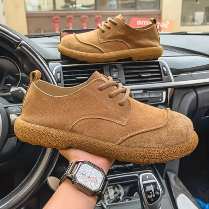 Chaussures Homme en Daim Rétro à Lacets – Style Décontracté Confortable