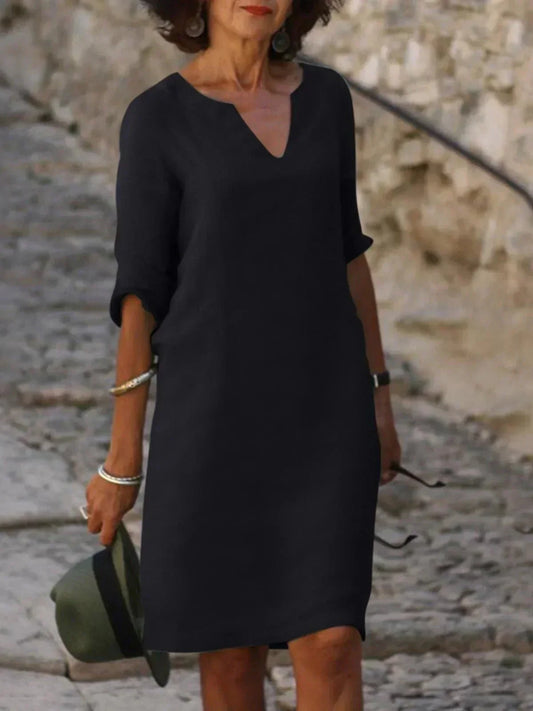 Damen Midi Kleid Regular Fit Freizeit Sommer Elegant