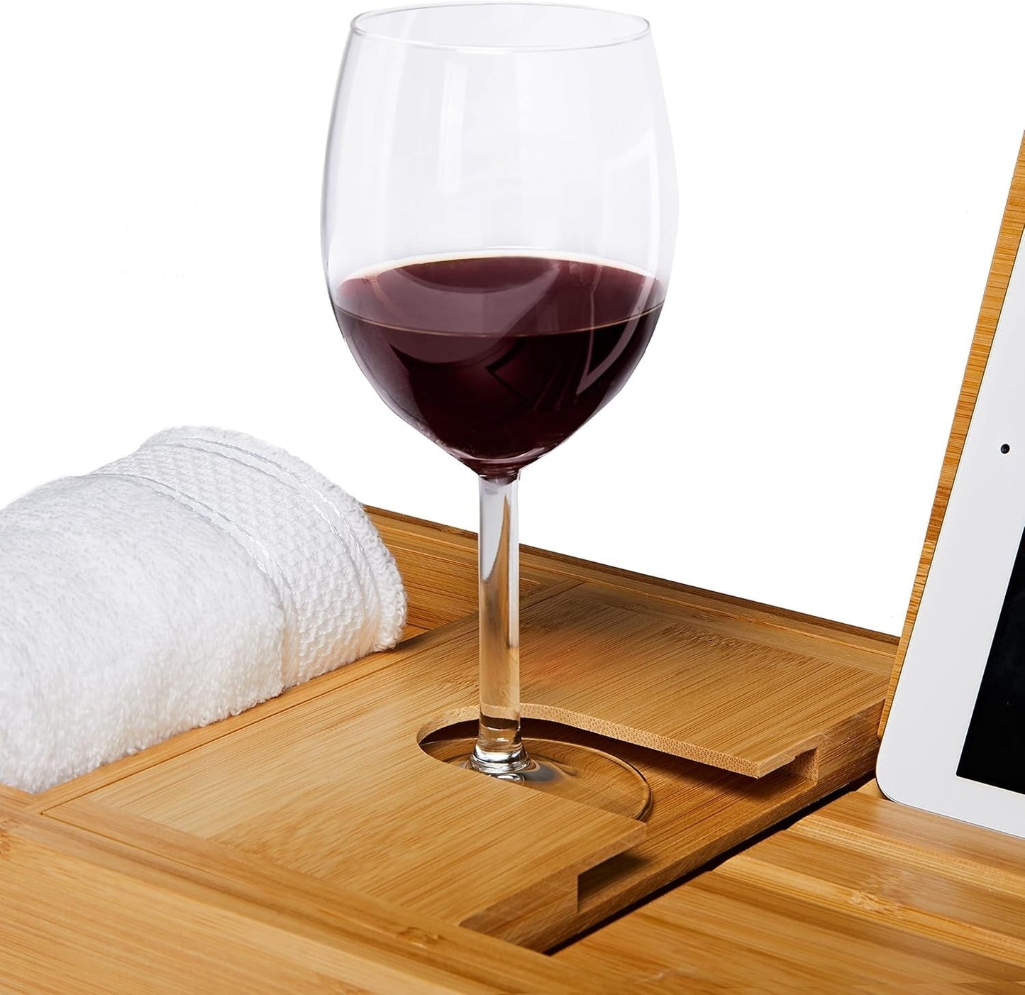 Serenity Spa – Adjustable Bamboo Bath Caddy Tray