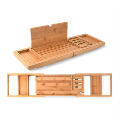 Serenity Spa – Adjustable Bamboo Bath Caddy Tray