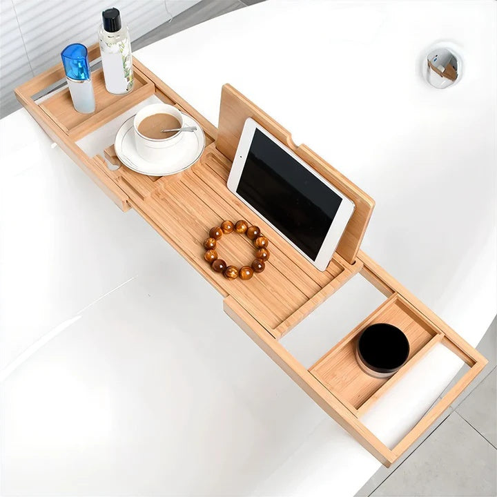 Serenity Spa – Adjustable Bamboo Bath Caddy Tray