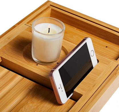 Serenity Spa – Adjustable Bamboo Bath Caddy Tray