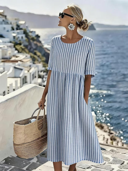 Andema | Lässiges Gestreiftes Midikleid für Sommertage