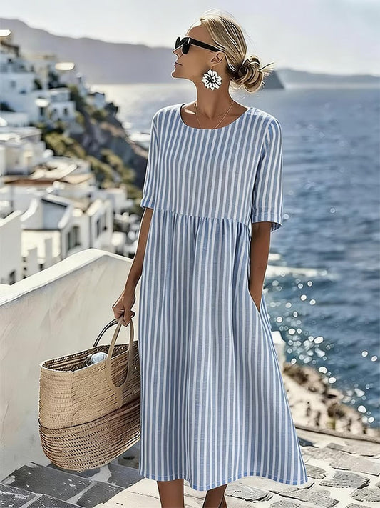 Andema | Lässiges Gestreiftes Midikleid für Sommertage