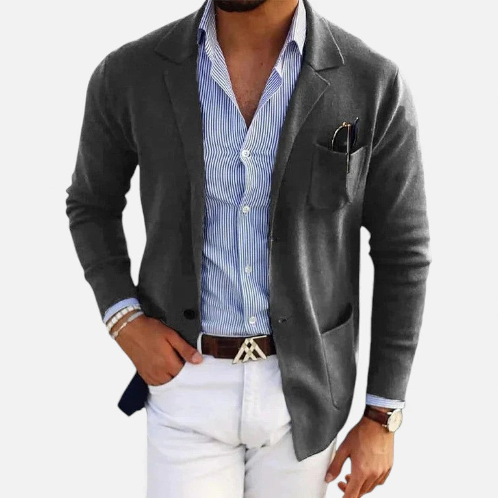 Herre strikket blazer med casual fit