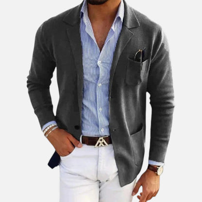 Herre strikket blazer med casual fit