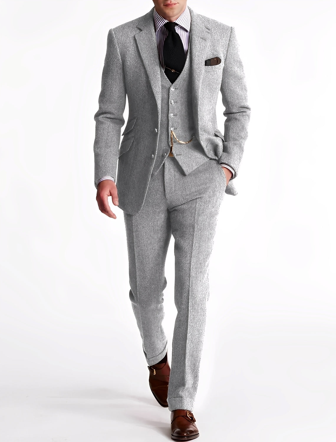 Clément - Dreiteiliges Herrenanzug aus Tweed