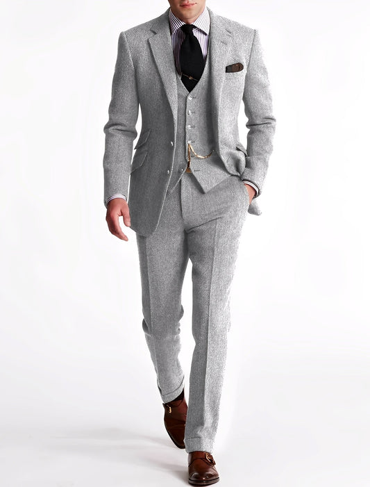 Clément - Dreiteiliges Herrenanzug aus Tweed