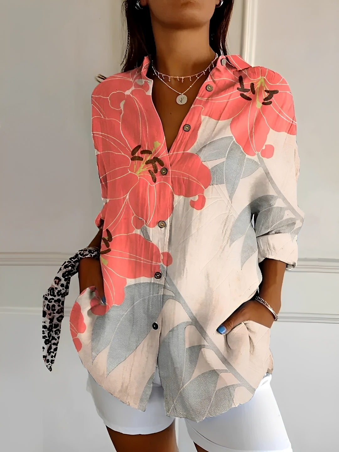 Margarette - Elegant Button Blouse Women
