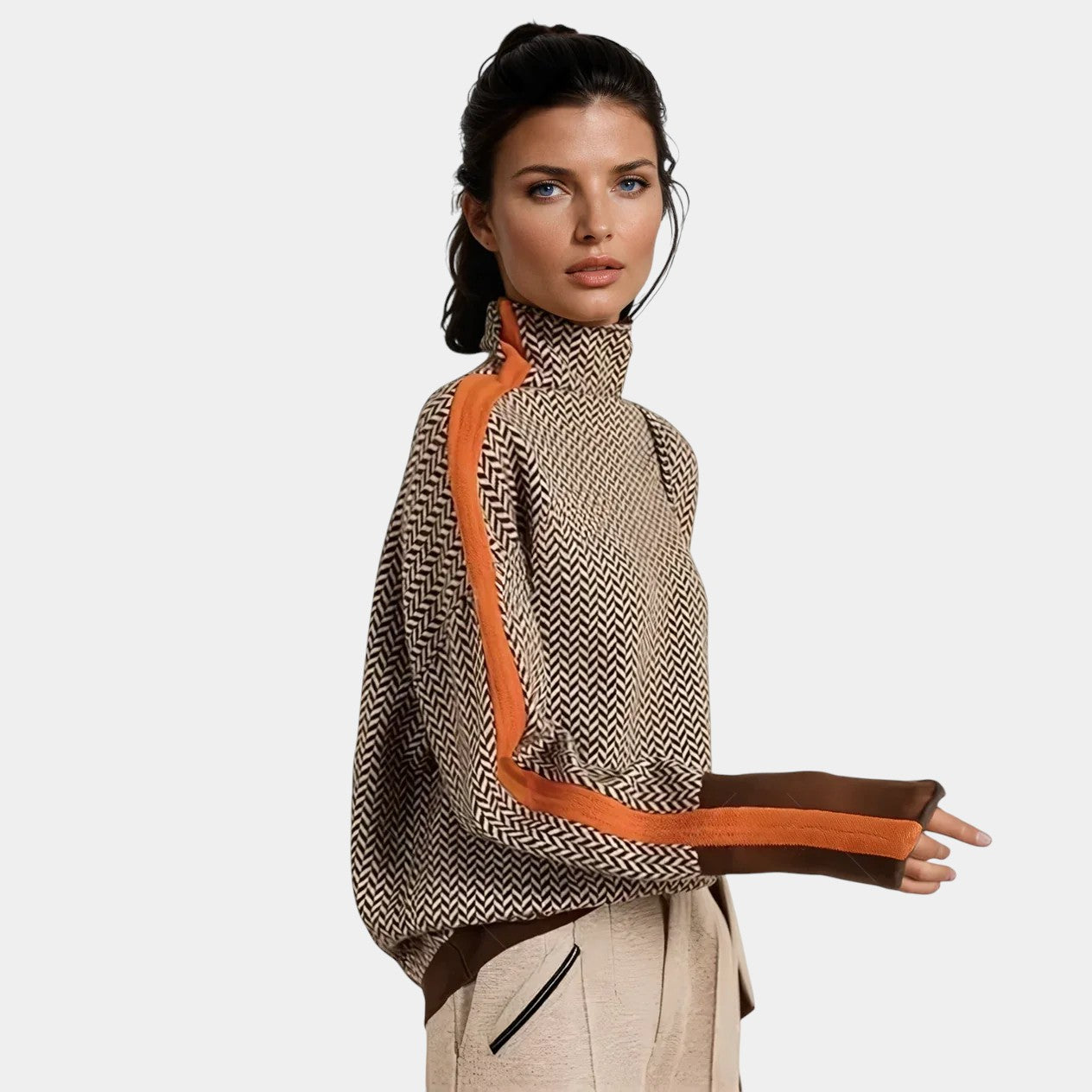 Vera™ | High Neck with Striped Seams