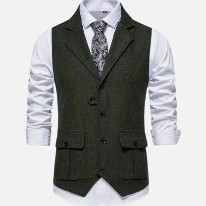Valmonti | Men’s Herringbone Lapel Vest