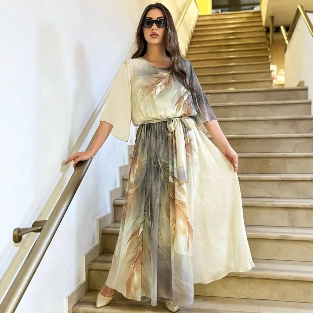Adella | Fließendes Chiffon-Maxikleid mit eleganter Taille