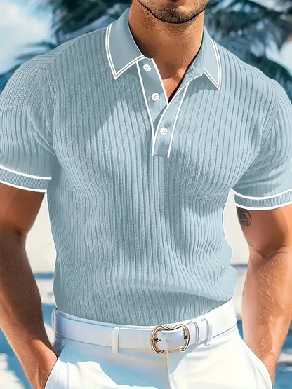 Rafello&Co | Luxe Gestructureerd Poloshirt