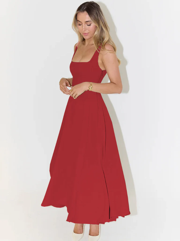 CAMILA – Vestido midi escote cuadrado