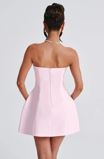 Sandra - Strapless Structured Corset Mini Dress with Pockets