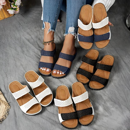 Sandaler för kvinnor med ortopediskt stöd och justerbart spänne