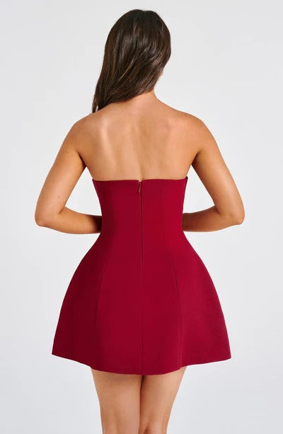 Sandra - Strapless Structured Corset Mini Dress with Pockets