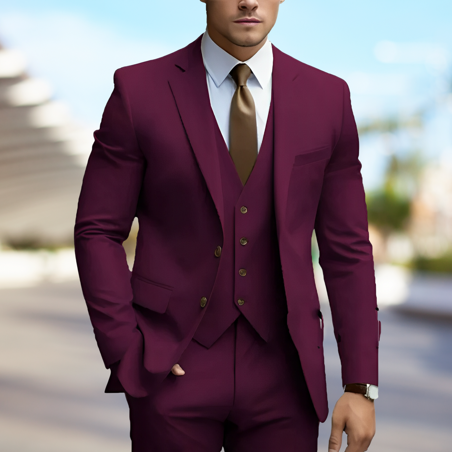 Liam – Elegancki 3-częściowy garnitur ślubny dla mężczyzn