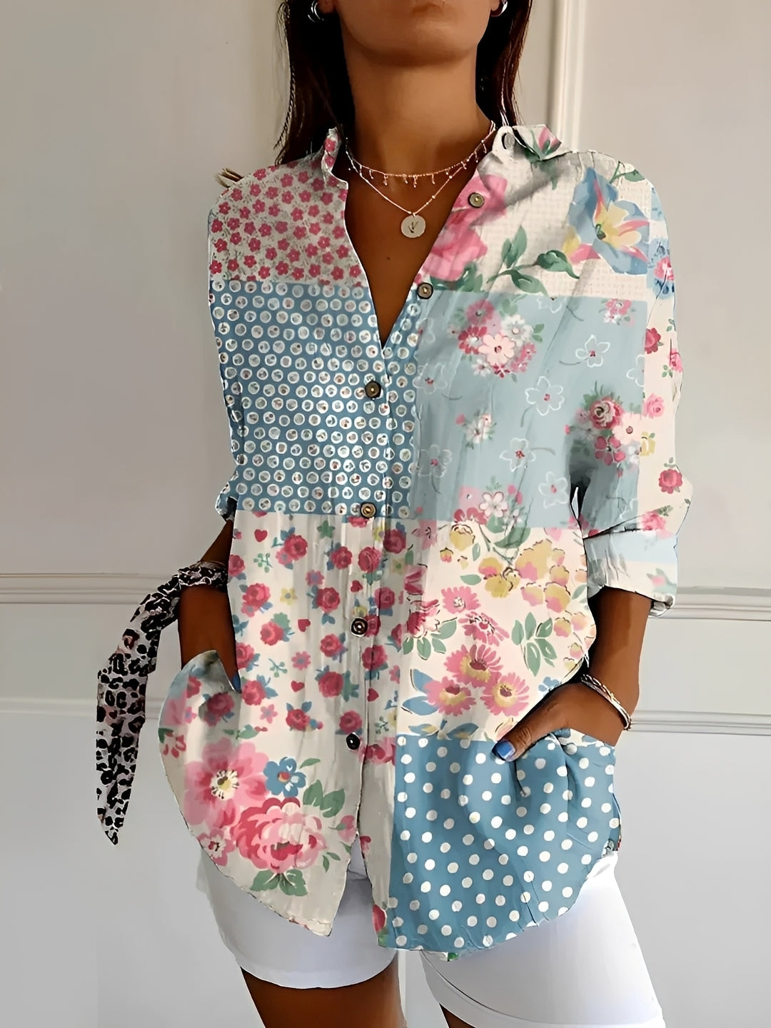 Margarette - Elegant Button Blouse Women