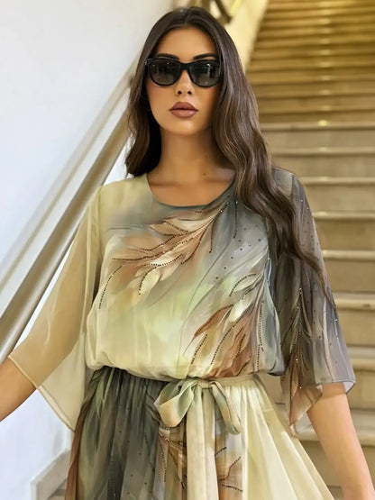 Adella | Fließendes Chiffon-Maxikleid mit eleganter Taille