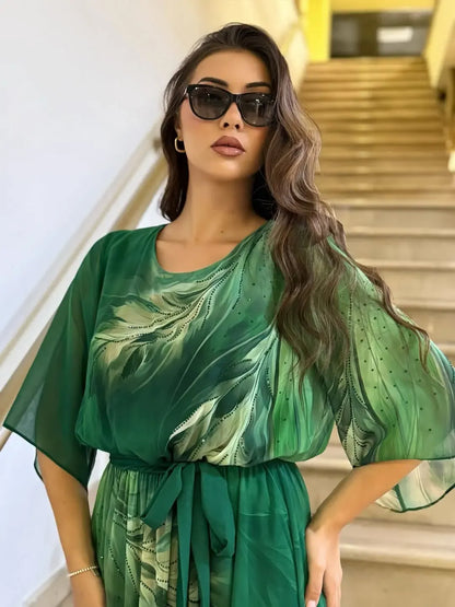 Adella | Fließendes Chiffon-Maxikleid mit eleganter Taille