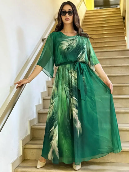 Adella | Fließendes Chiffon-Maxikleid mit eleganter Taille