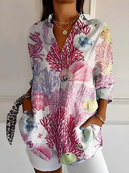 Margarette - Elegant Button Blouse Women