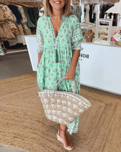 Boho Midi Tassel Dress
