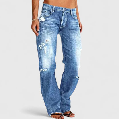 Retro Chic | Dam Jeans med Lätt Lös Silhouette