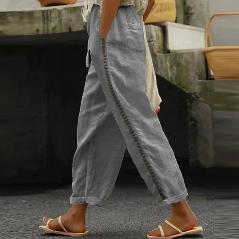 Boho Damen Sommerhose mit Print – Solea