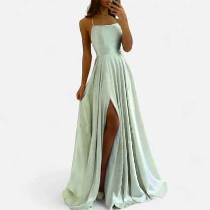 Irina | Damen Maxi Kleid Für Feier Mit Schlitz Detail
