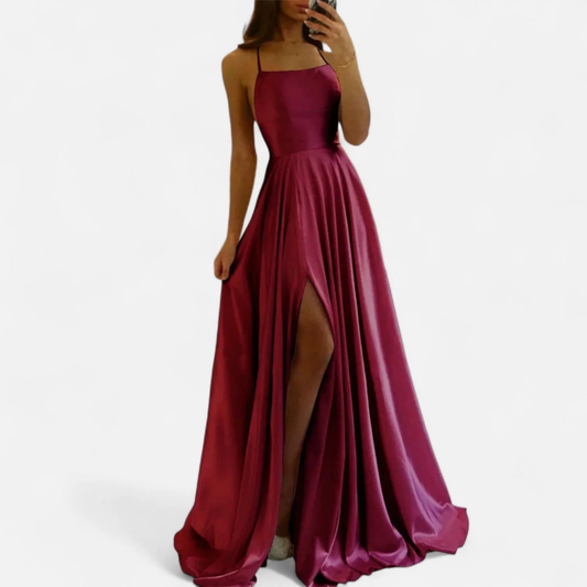 Irina | Damen Maxi Kleid Für Feier Mit Schlitz Detail