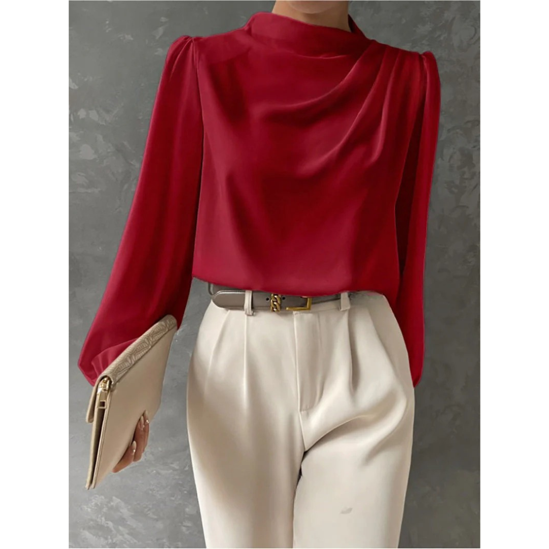 Irmgard | Damen Lässige Langarm Bluse