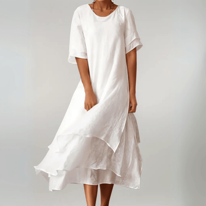 Azares | Lockeres Sommerkleid mit modernem Stufendesign