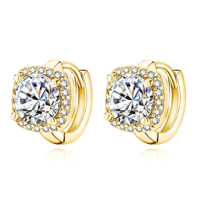 Divifa Nadine Square Earrings in Gold-Plated stainless steel