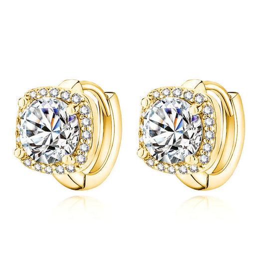 Divifa Nadine Square Earrings in Gold-Plated stainless steel