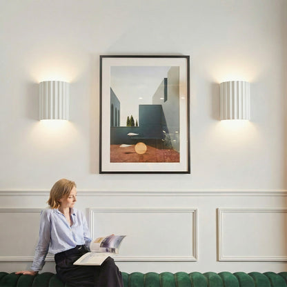 Freyza - Nordic Pleated Resin Wall Sconce | Modern Macaron Ribbed LED Lamp (16.5cm)