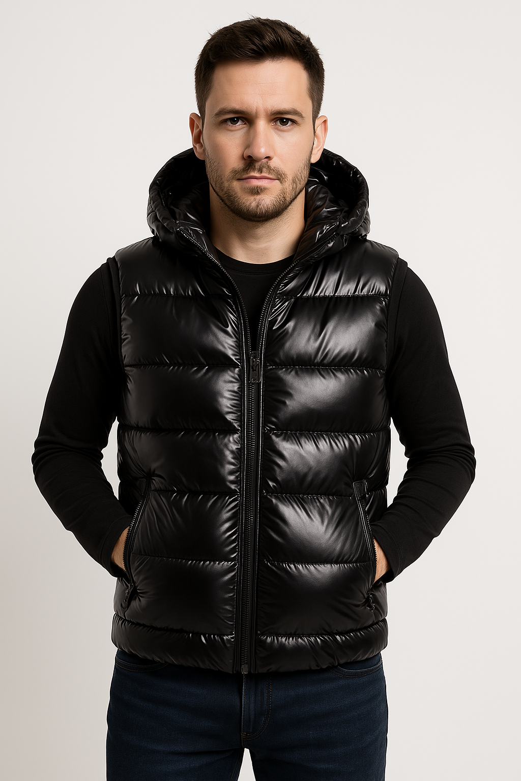 Leorik – Herren Steppweste mit Kapuze