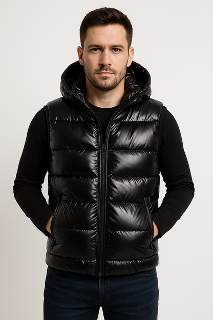 Leorik – Herren Steppweste mit Kapuze